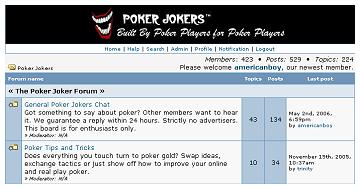 Visit the Poker Jokers poker forum